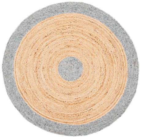 Safavieh Braided 3'-0" x 3'-0" Rug in Grey / Natural