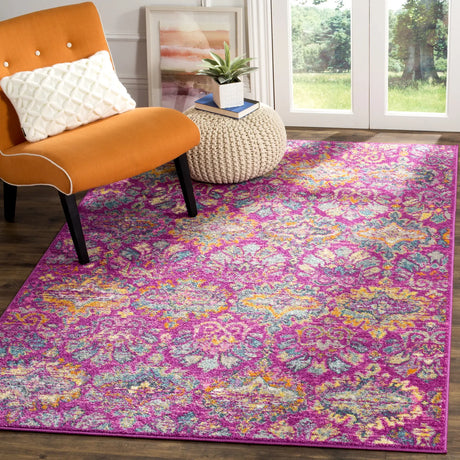 Safavieh Madison 4'-0" x 6'-0" Rug in Fuchsia / Blue