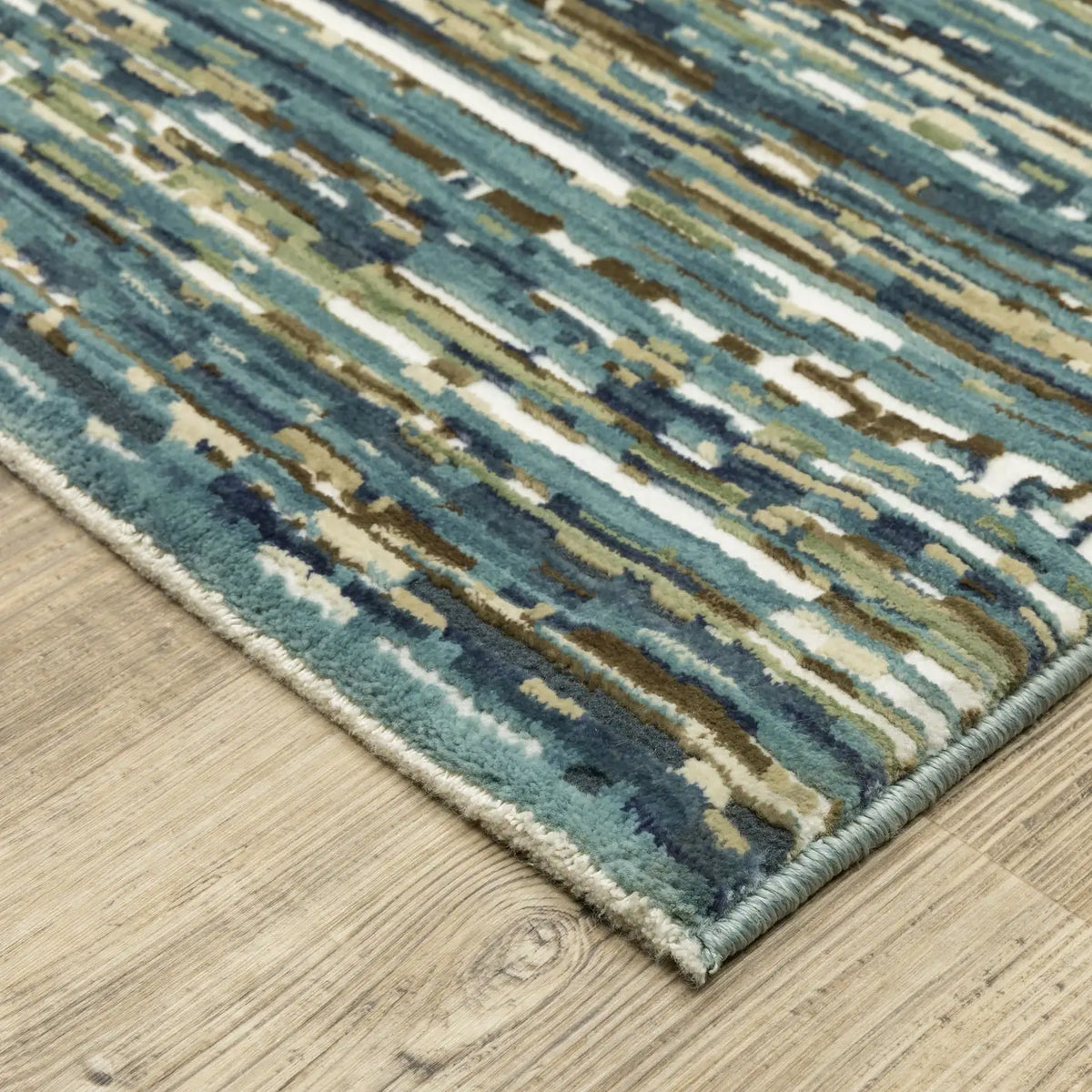 Oriental Weavers Sphinx Reed Re01G Blue/ Multi Rug - corner detail