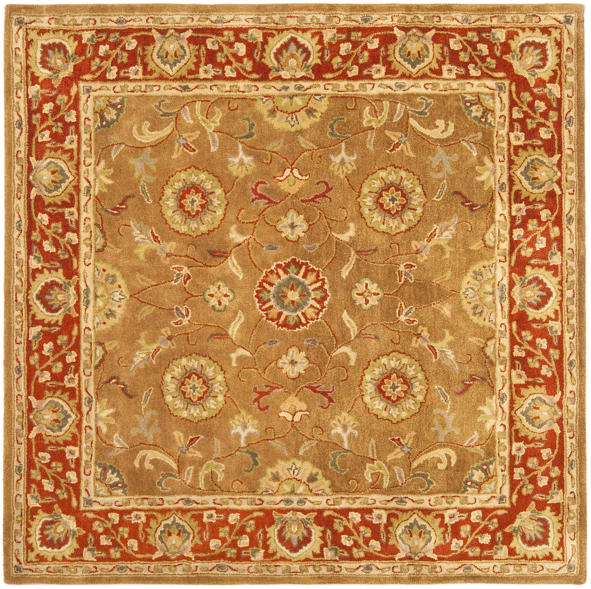 Safavieh Heritage 6'-0" x 6'-0" Rug in Beige / Rust