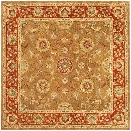 Safavieh Heritage 6'-0" x 6'-0" Rug in Beige / Rust