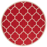 Safavieh Courtyard 6'-7" x 6'-7" Rug in Red / Bone