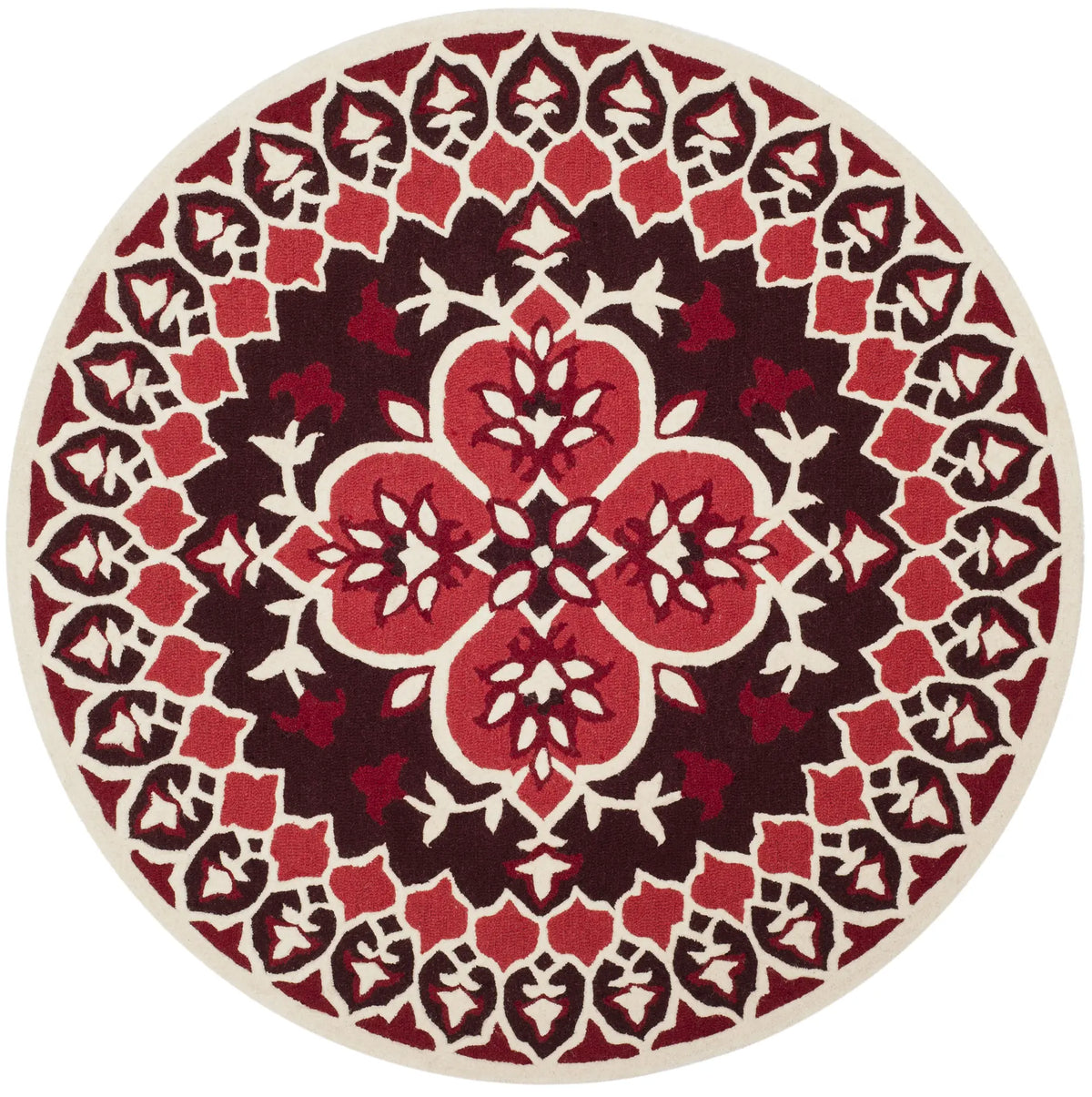 Safavieh Bellagio 5'-0" x 5'-0" Rug in Red / Ivory