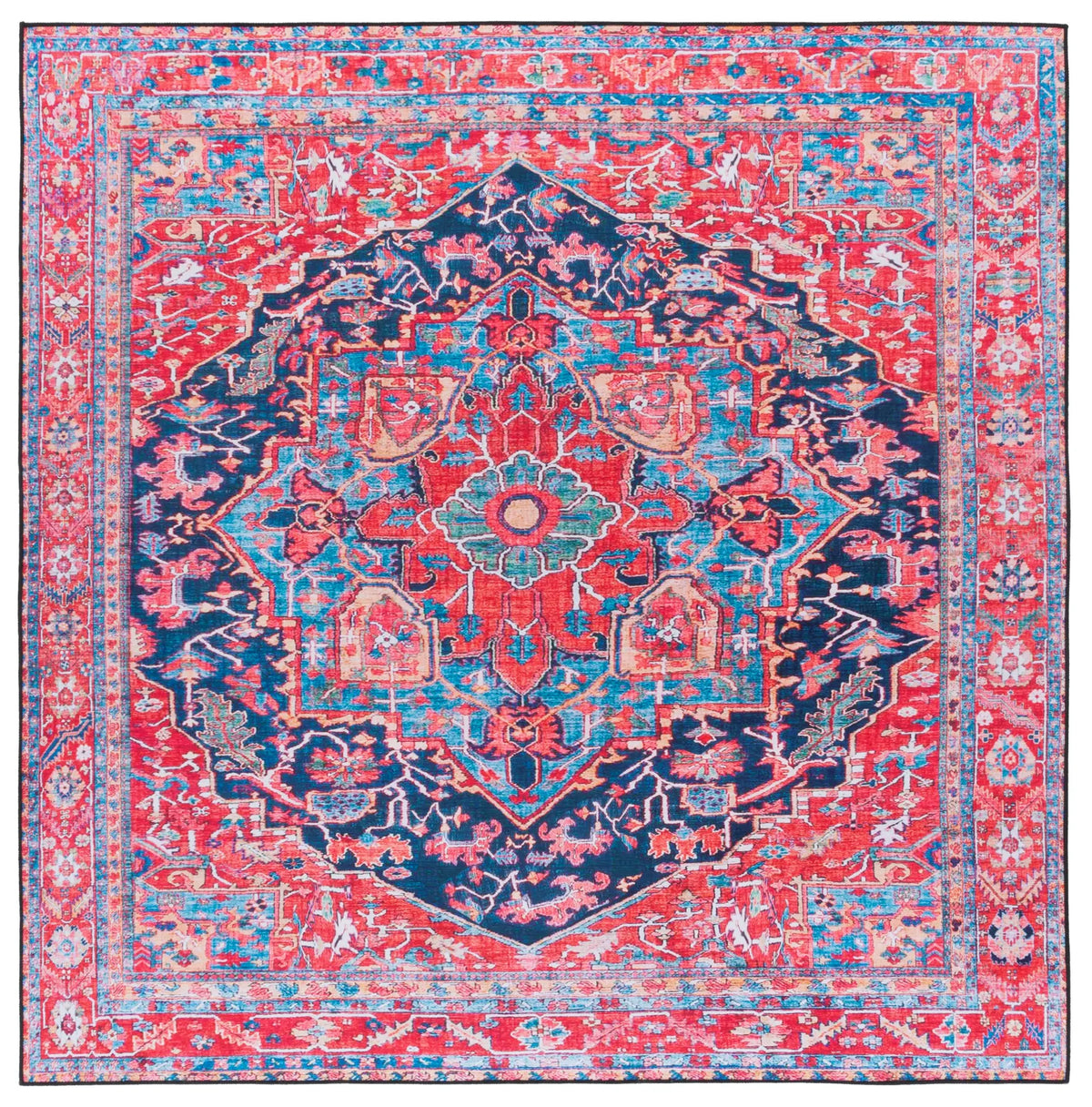 Safavieh Tucson 6'-0" x 6'-0" Rug in Navy / Red