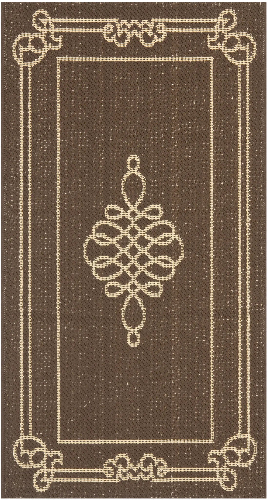 Safavieh Courtyard 2'-0" x 3'-7" Rug in Chocolate / Cream