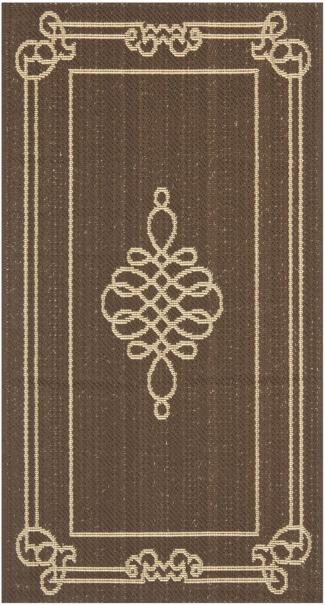 Safavieh Courtyard 2'-0" x 3'-7" Rug in Chocolate / Cream