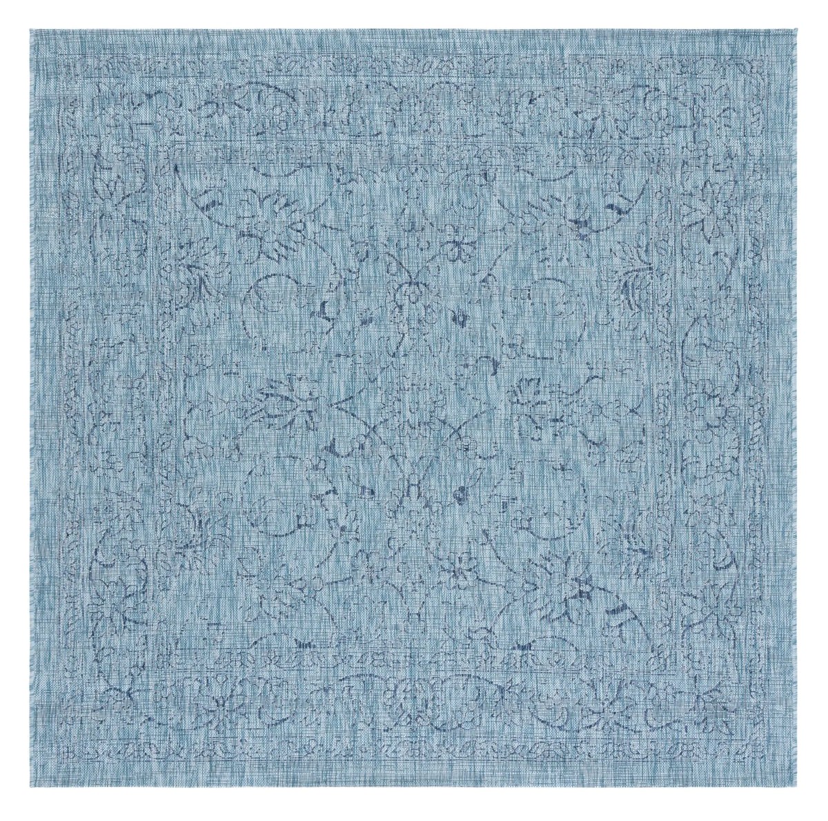Safavieh Courtyard 6'-7" x 6'-7" Rug in Aqua / Navy