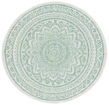 Safavieh Courtyard 6'-7" x 6'-7" Rug in Ivory / Green