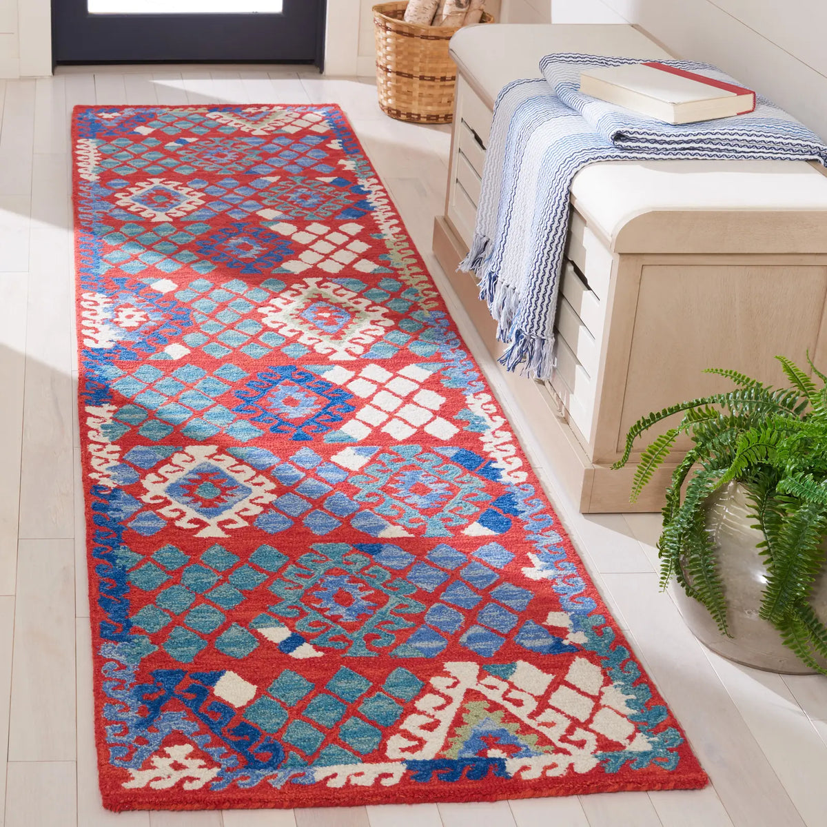 Safavieh Aspen 2'-3" x 9'-0" Rug in Red / Blue