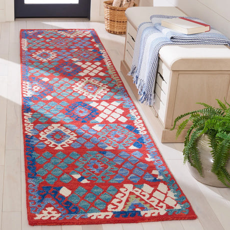 Safavieh Aspen 2'-3" x 9'-0" Rug in Red / Blue