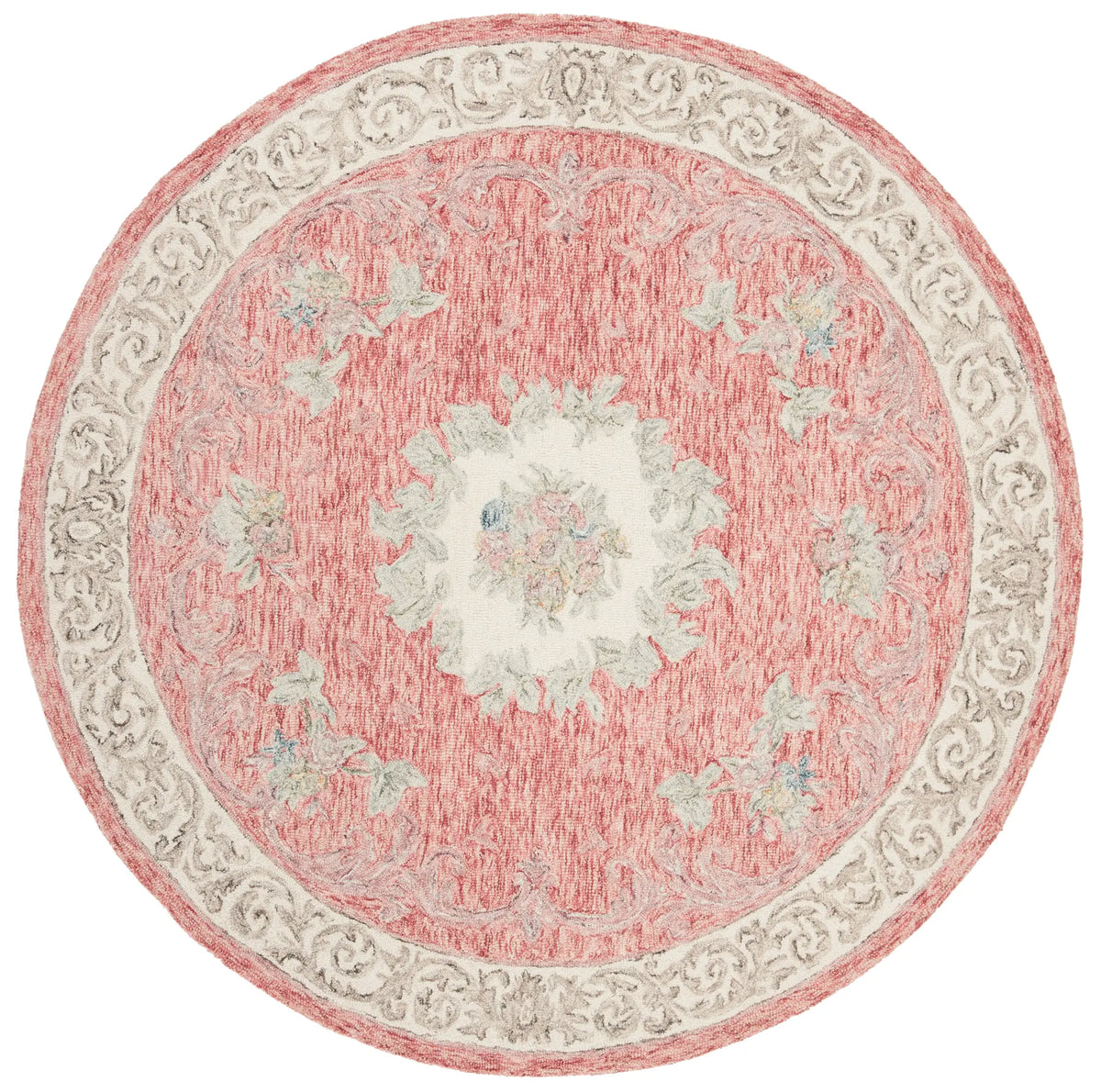 Safavieh Aubusson 6'-0" x 6'-0" Rug in Red / Ivory