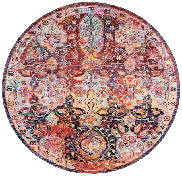 Safavieh Crystal 7'-0" x 7'-0" Rug in Navy / Orange
