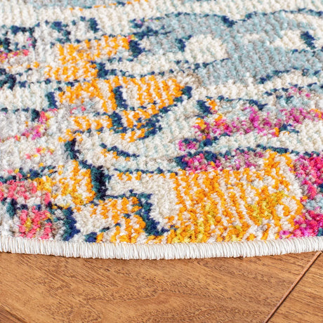 Safavieh Madison 5'-0" x 5'-0" Rug in Light Blue / Orange