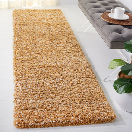 Safavieh Hudson Shag 2'-3" x 8'-0" Rug in Gold / Ivory