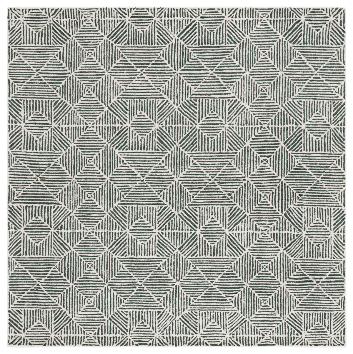 Safavieh Abstract 6'-0" x 6'-0" Rug in Dark Green / Ivory