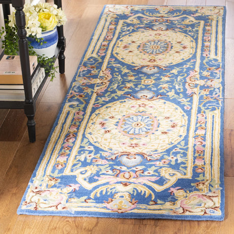 Safavieh Savonnerie 2'-6" x 8'-0" Rug in Blue / Ivory