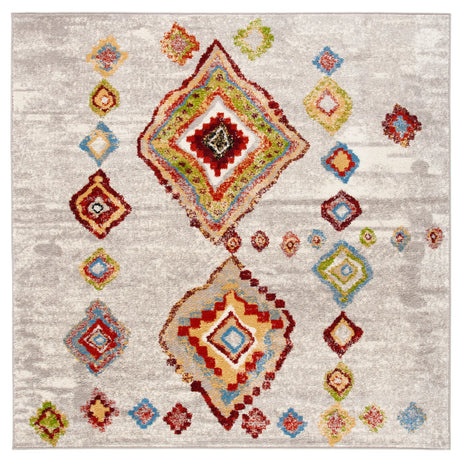 Safavieh Sagamore 6'-7" x 6'-7" Rug in Light Grey / Terracotta