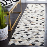 Safavieh Studio Leather 2'-3" x 9'-0" Rug in Grey / Black