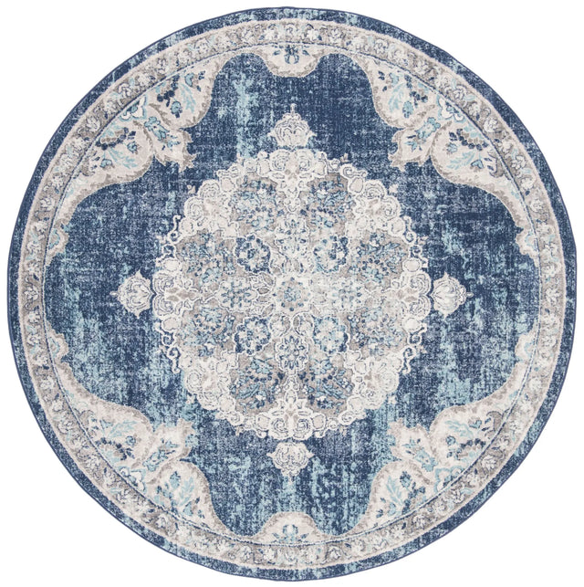 Safavieh Brentwood 5'-0" x 5'-0" Rug in Navy / Ivory