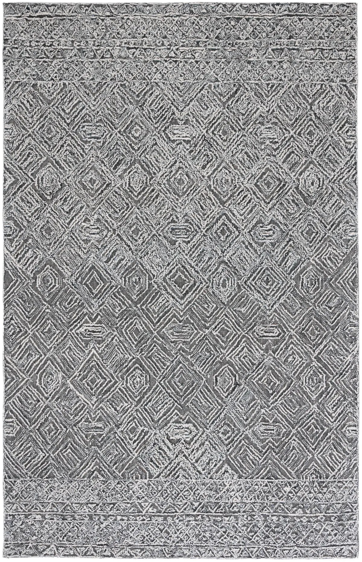 Safavieh Textual 4'-0" x 6'-0" Rug in Black / Ivory