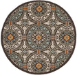 Safavieh Veranda 5'-3" x 5'-3" Rug in Chocolate / Aqua