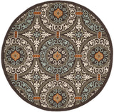 Safavieh Veranda 5'-3" x 5'-3" Rug in Chocolate / Aqua