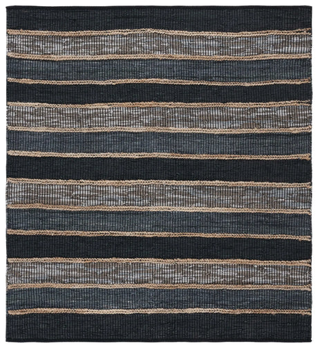 Safavieh Vintage Leather 6'-0" x 6'-0" Rug in Black / Natural