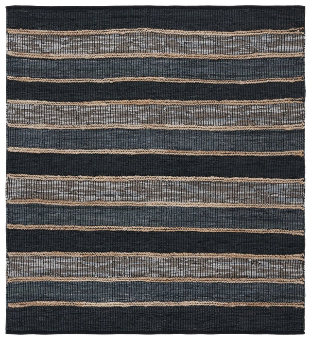 Safavieh Vintage Leather 6'-0" x 6'-0" Rug in Black / Natural
