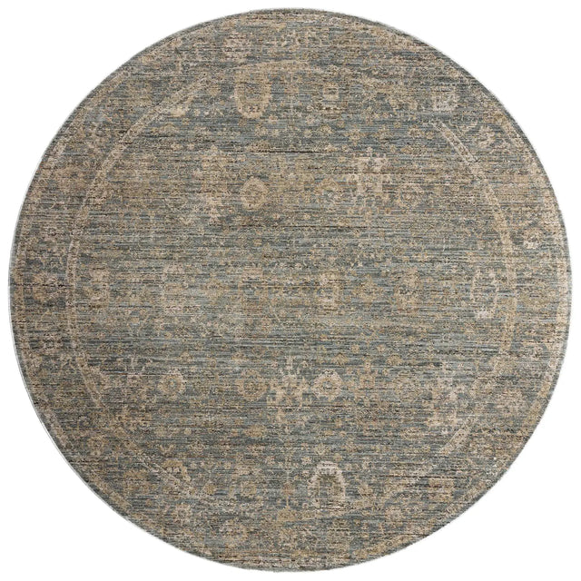 Loloi Priscilla PRL-03 Blue / Sand Rug - round flat