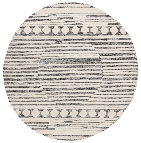Safavieh Abstract 6'-0" x 6'-0" Rug in Black / Ivory