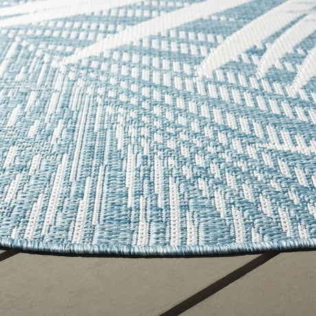 Safavieh Beach House 6'-7" x 6'-7" Rug in Aqua / Ivory