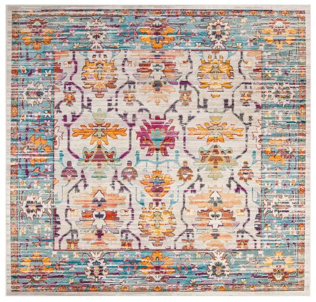 Safavieh Crystal 7'-0" x 7'-0" Rug in Cream / Teal