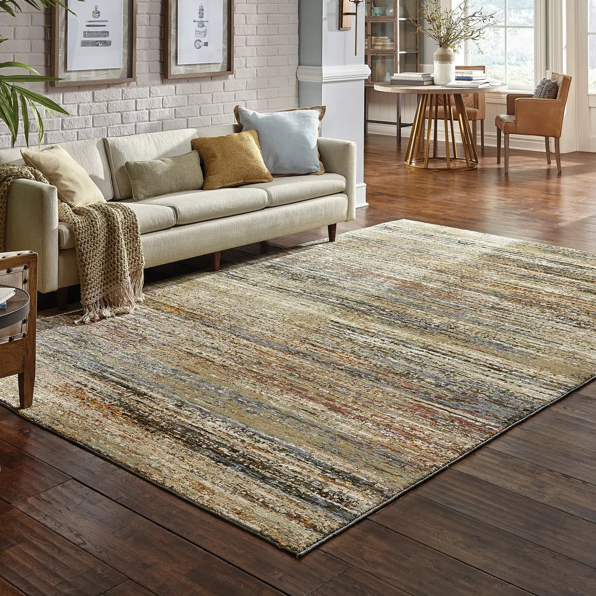 Oriental Weavers Sphinx Atlas 8037J Gold/Green Rugs - room scene