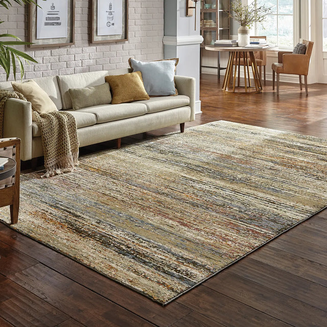 Oriental Weavers Sphinx Atlas 8037J Gold/Green Rugs - room scene
