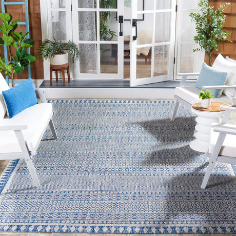 Safavieh Courtyard 8'-0" x 11'-0" Rug in Navy / Grey