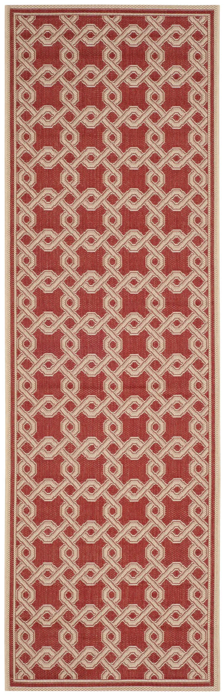 Safavieh Martha Stewart 2'-7" x 8'-2" Rug in Red / Creme