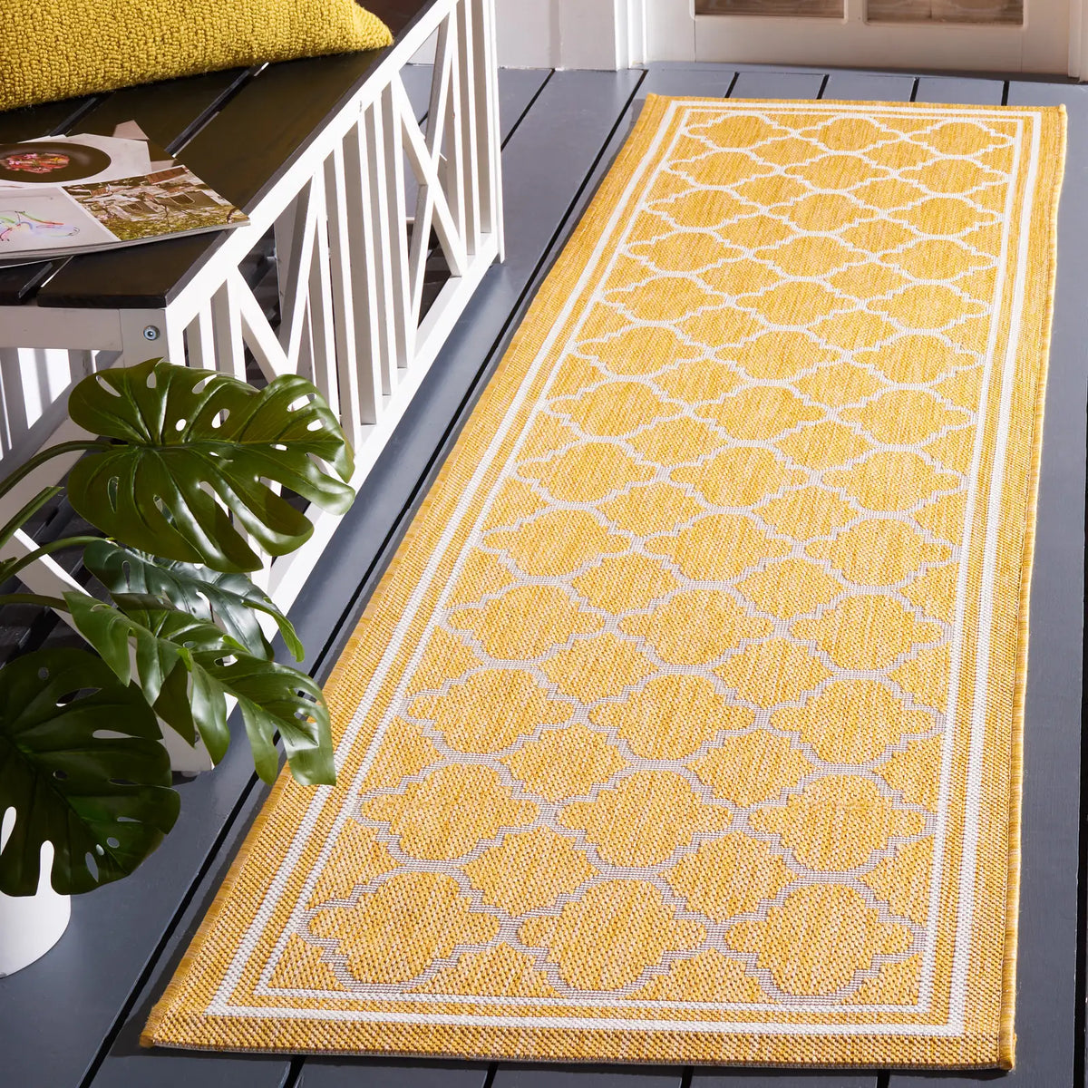 Safavieh Courtyard 2'-3" x 8'-0" Rug in Gold / Beige