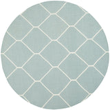 Safavieh Dhurries 6'-0" x 6'-0" Rug in Light Blue / Ivory