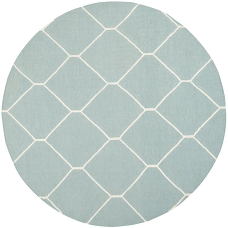 Safavieh Dhurries 6'-0" x 6'-0" Rug in Light Blue / Ivory