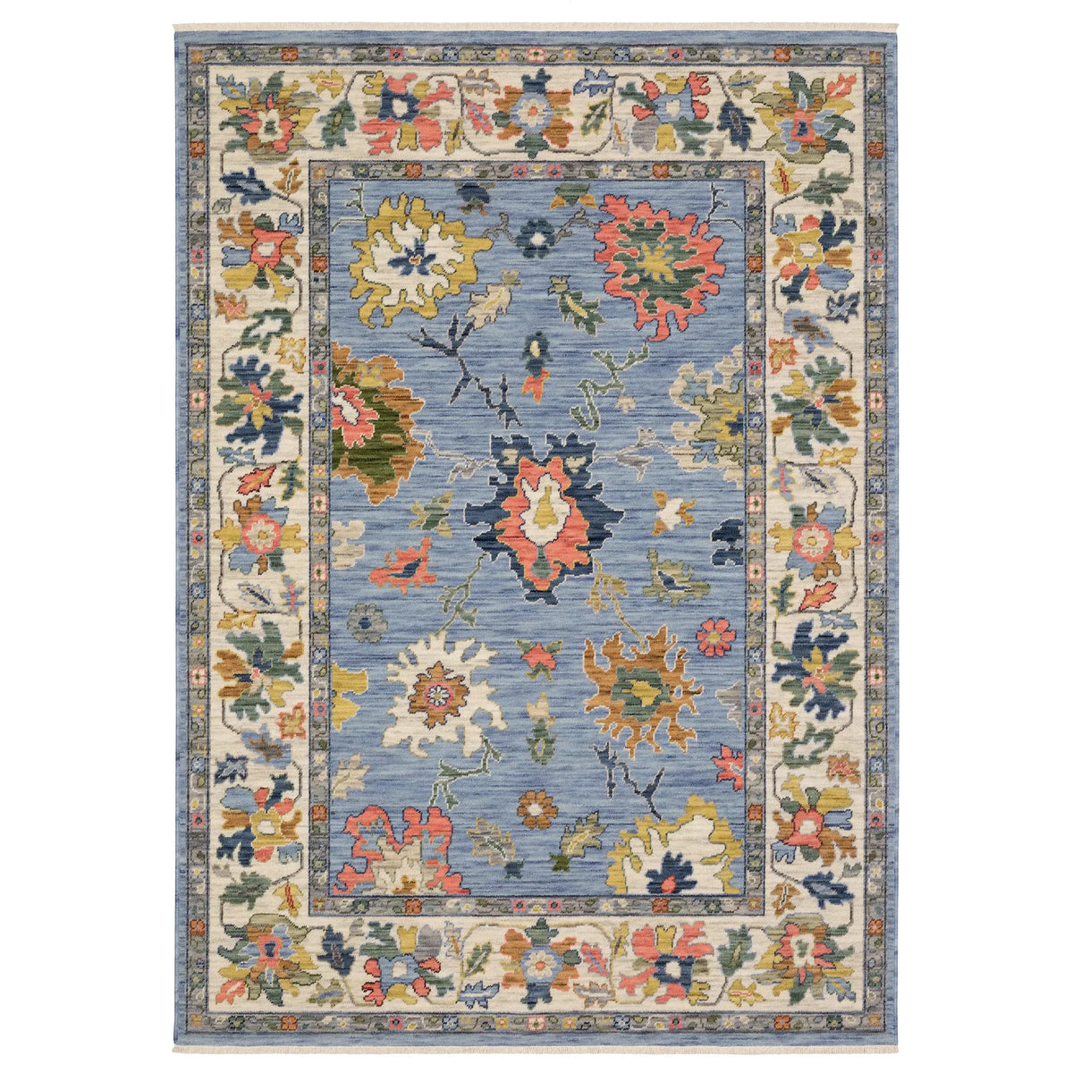 Oriental Weavers Sphinx LUCCA 2889A Blue Floral Rugs - main flat