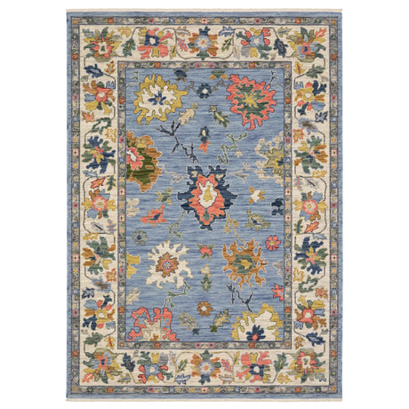 Oriental Weavers Sphinx LUCCA 2889A Blue Floral Rugs - main flat