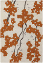 Chandra Inhabit INH-21623 White / Brown / Orange rug, flat view