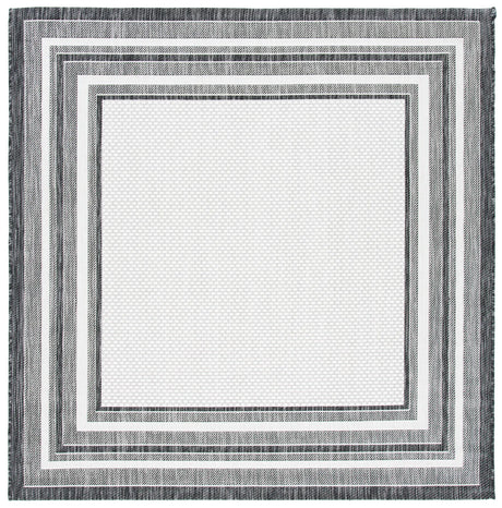 Safavieh Courtyard 6'-7" x 6'-7" Rug in Ivory / Black