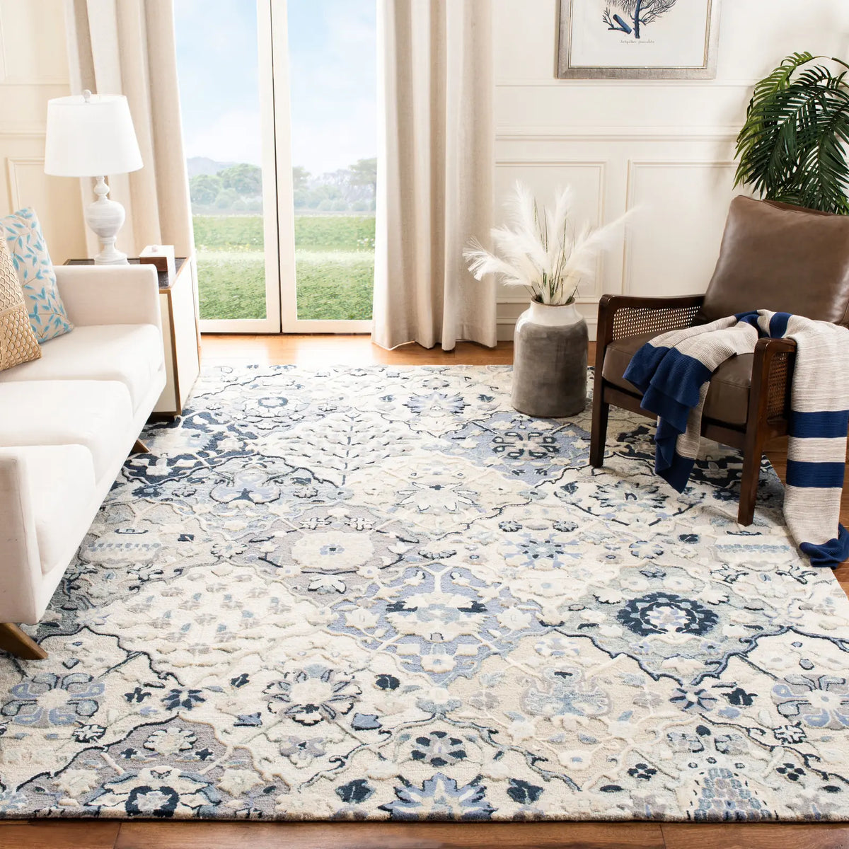 Safavieh Glamour 10'-0" x 14'-0" Rug in Beige / Blue