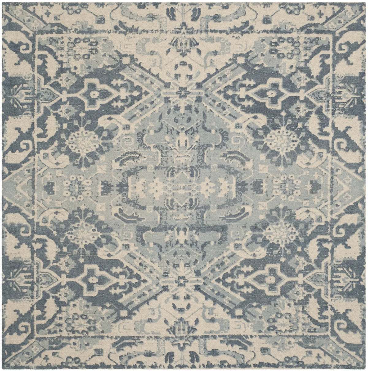 Safavieh Restoration Vintage 6'-0" x 6'-0" Rug in Charcoal / Ivory