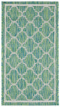 Safavieh Courtyard 2'-0" x 3'-7" Rug in Green / Ivory