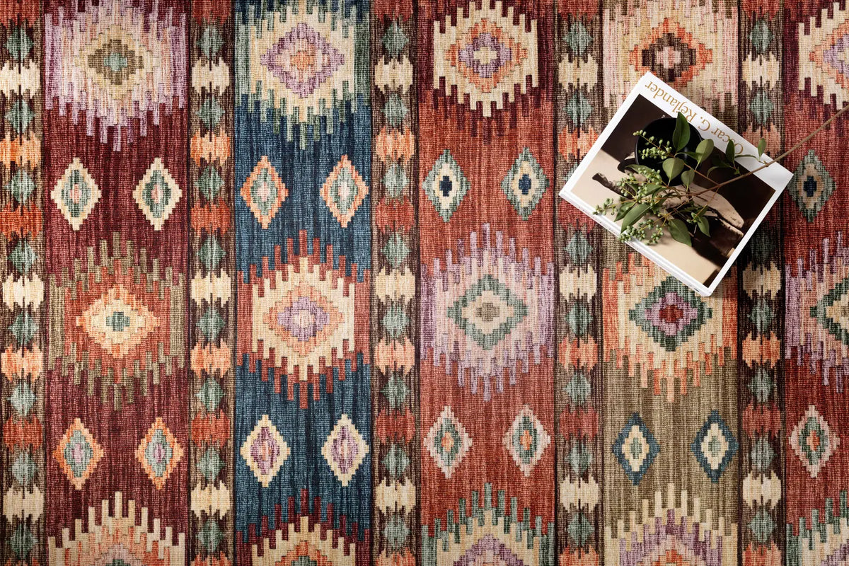 Loloi Zion Zio-06 Fiesta/Multi Rugs - styled aerial 1