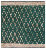 Safavieh Natural Fiber 6'-0" x 6'-0" Rug in Dark Green / Natural