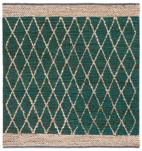 Safavieh Natural Fiber 6'-0" x 6'-0" Rug in Dark Green / Natural