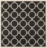 Safavieh Courtyard 7'-10" x 7'-10" Rug in Black / Beige